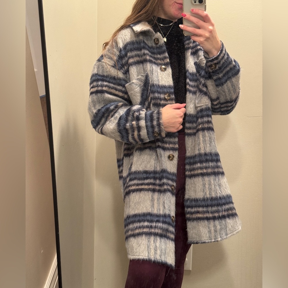 Promesa Blue and Gray Plaid Jacket